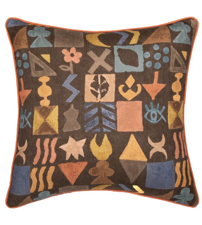 Potato Print Cushion 50cm x 50cm by GP & J Baker Chocolate