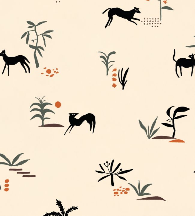 Prehistoric Creatures Wallpaper by Tres Tintas Beige