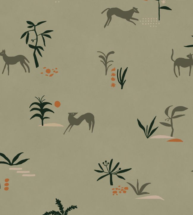 Prehistoric Creatures Wallpaper by Tres Tintas Green