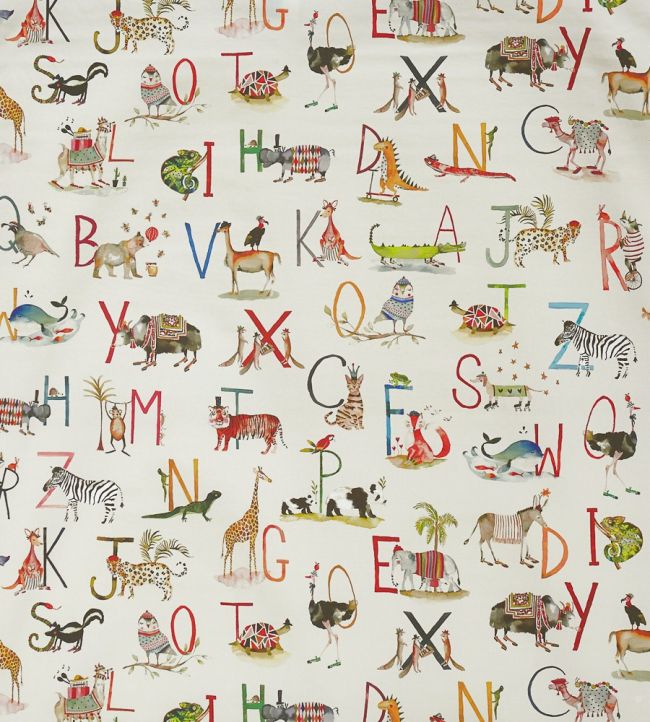 Animal Alphabet Fabric by Prestigious Textiles Fudge