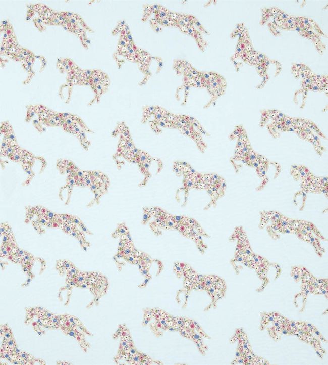 Pretty Ponies Fabric by Sanderson Chintz/Blue