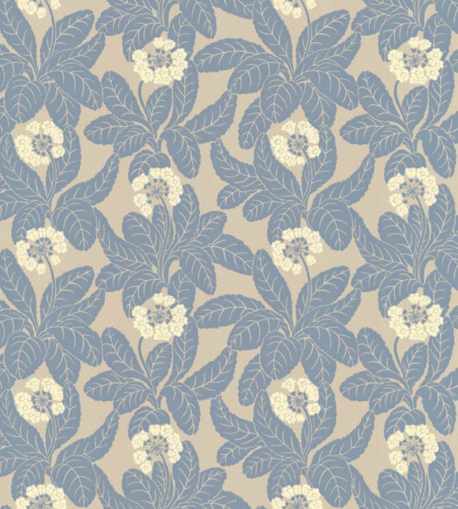 Primula Wallpaper by Langelid Von Bromssen Faded Denim