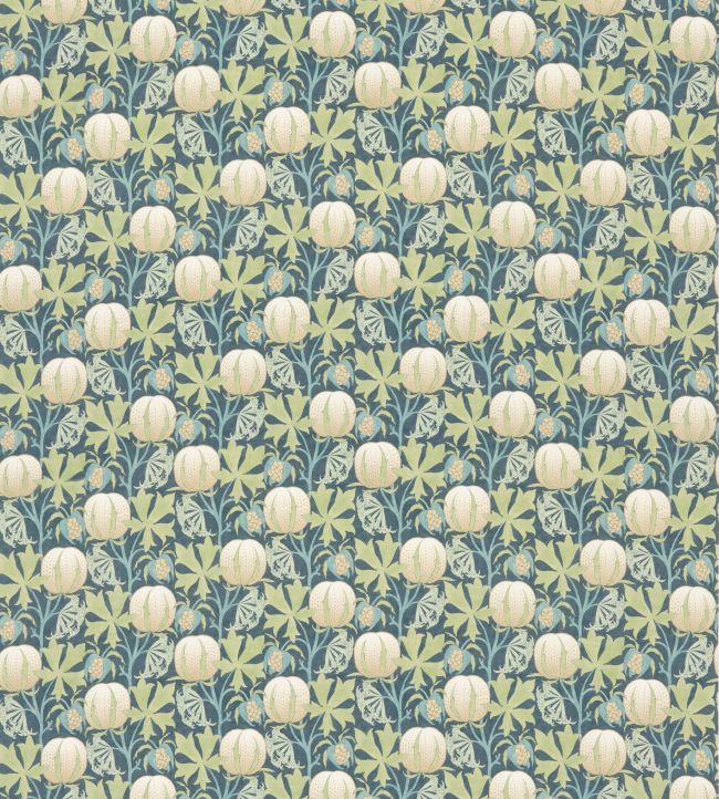Pumpkins Cotton Fabric by GP & J Baker Green/Blue