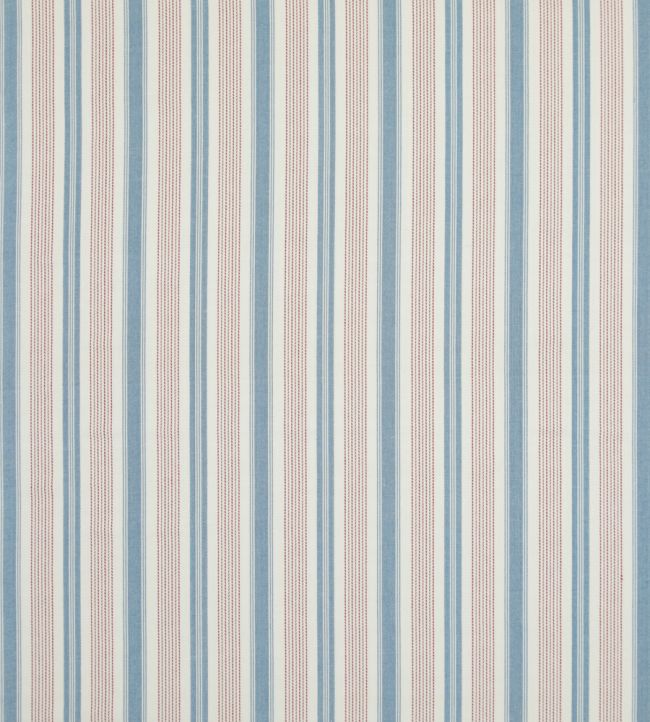 Purbeck Stripe Fabric by Baker Lifestyle Red/Blue