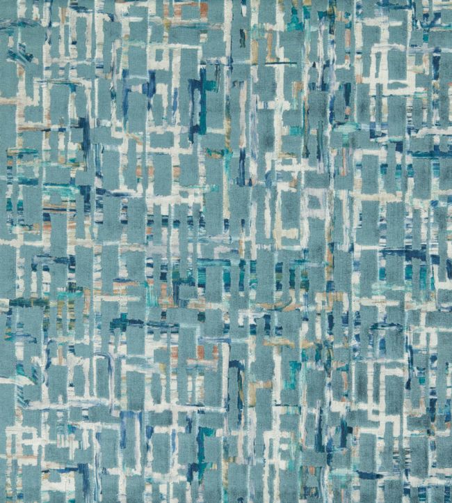 Quadrata Fabric by Clarke & Clarke Teal/Mineral