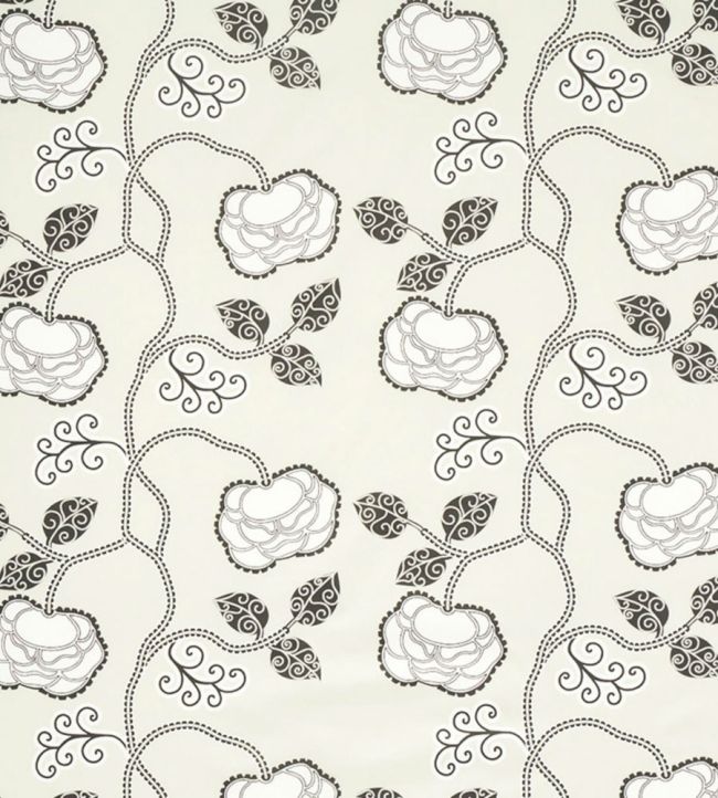 Queen Fruit Chintz Fabric by Schumacher Ebony Ivory
