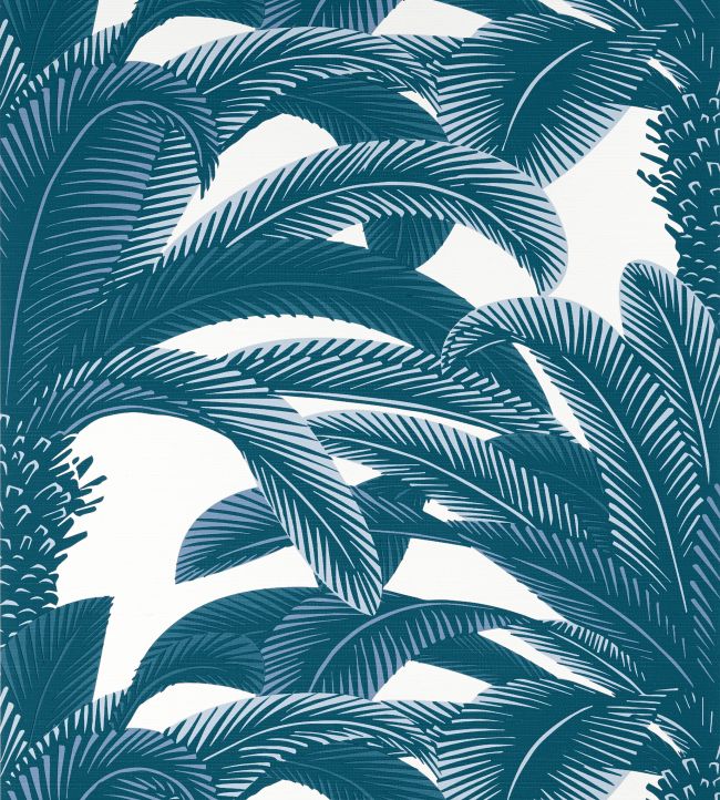 Queen Palm Wallpaper by Thibaut Navy