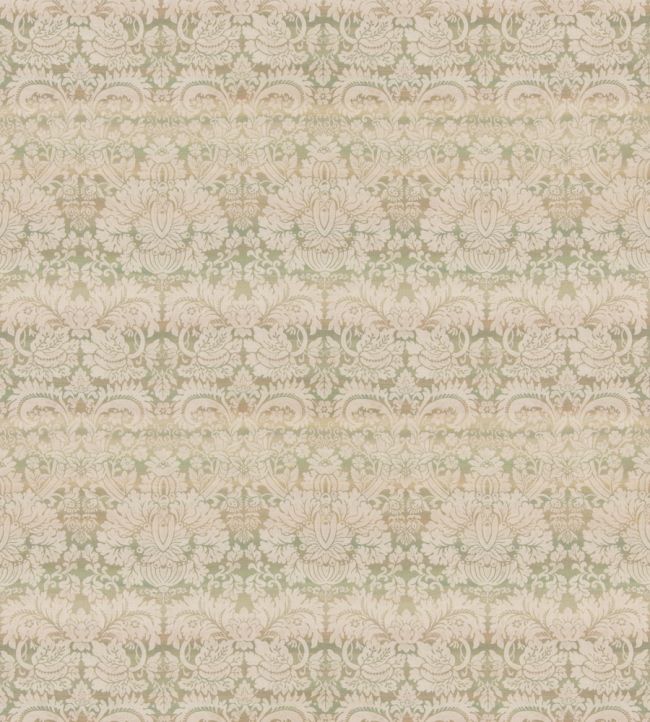 Queen's Damask Fabric by GP & J Baker Green
