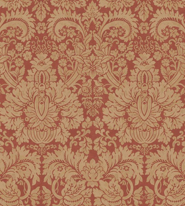 Queen's Damask Wallpaper by GP & J Baker Old Red