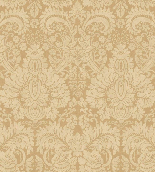 Queen's Damask Wallpaper by GP & J Baker Parchment
