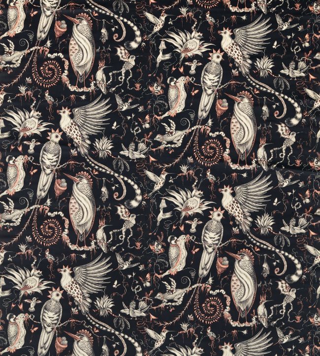 Quetzal Velvet Fabric by Clarke & Clarke Charcoal