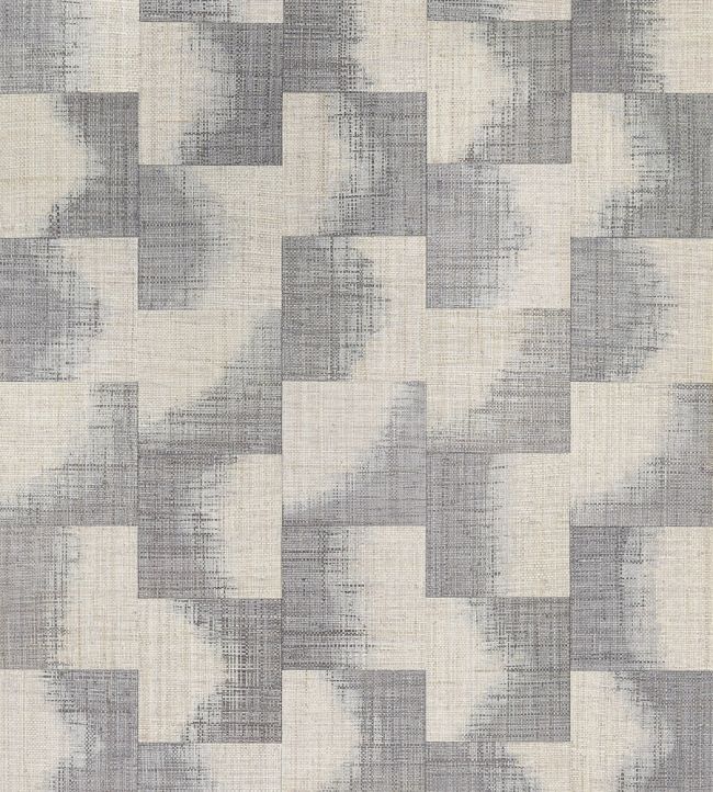 Raffia Squares Wallpaper by Thibaut Graphite