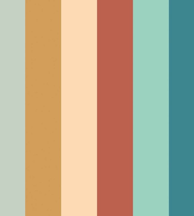 Rainbow Bloc Wallpaper by Ohpopsi Teal Mix
