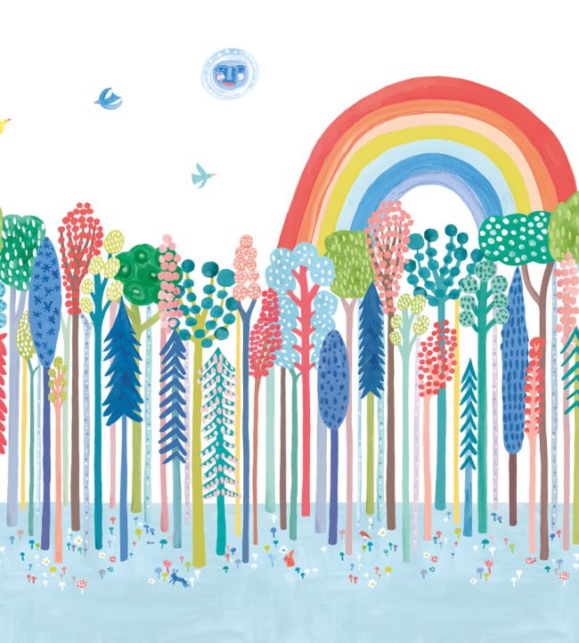 Rainbow Forest Mural by Villa Nova Blue