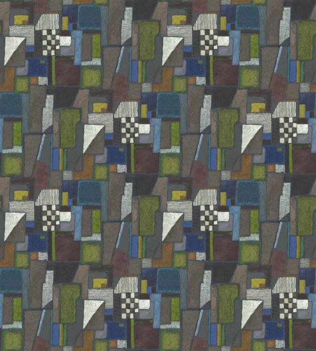 Raku Patchwork Mural by Designers Guild Chocolate