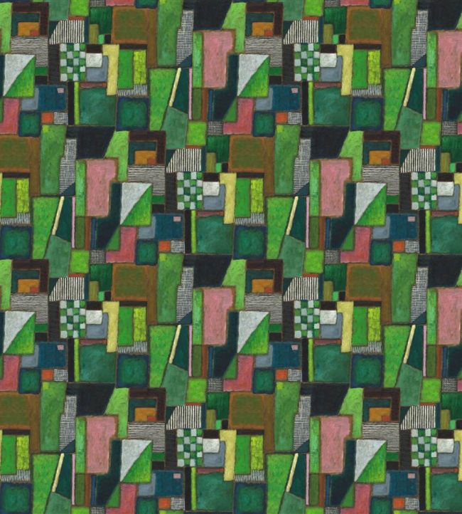 Raku Patchwork Mural by Designers Guild Emerald