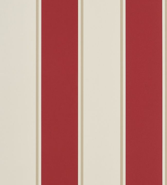 Mapleton Stripe Wallpaper by Ralph Lauren Vermilion