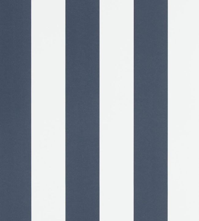 Spalding Stripe Wallpaper by Ralph Lauren Navy/White