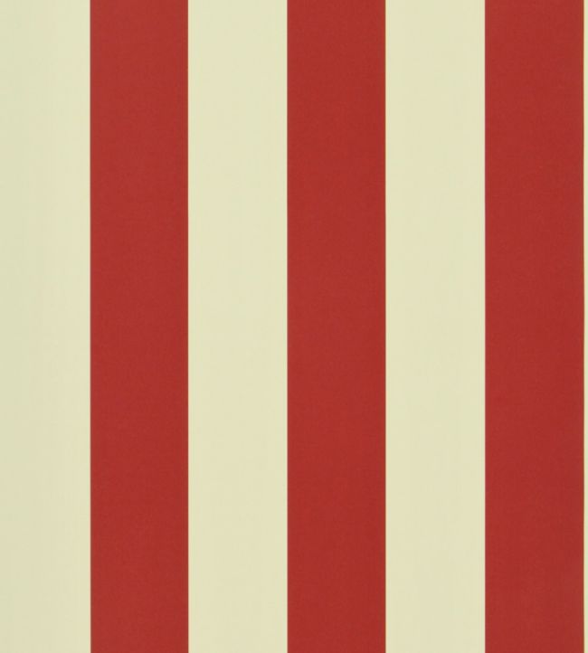 Spalding Stripe Wallpaper by Ralph Lauren Red, Sand