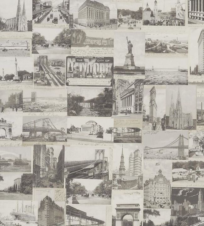 New York Postcard Wallpaper by Ralph Lauren Stone