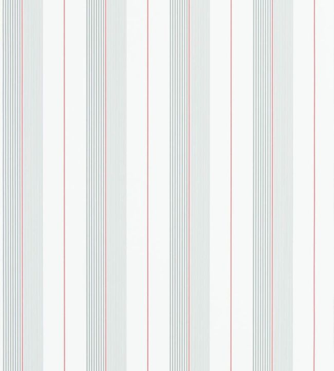 Aiden Stripe Wallpaper by Ralph Lauren Granite/Red