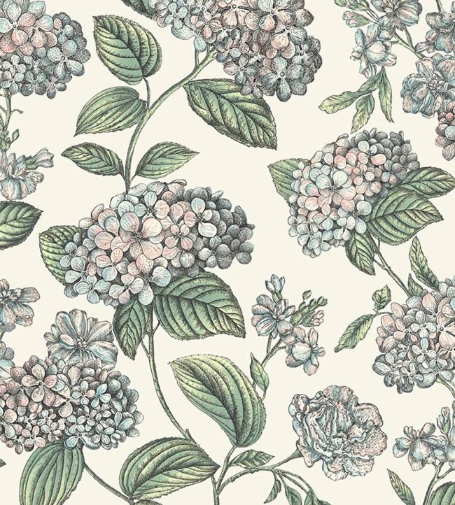 Ramo di Ortensia Wallpaper by Cole & Son Pastel on Stone