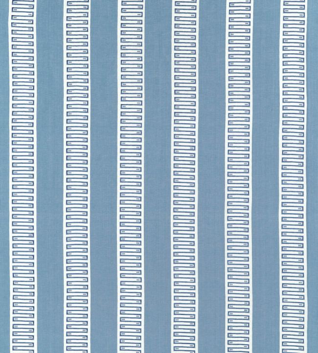 Raritan Line Embroidery Fabric by Thibaut Blue