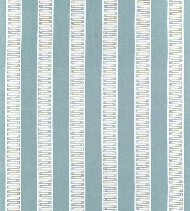 Raritan Line Embroidery Fabric by Thibaut Spa Blue