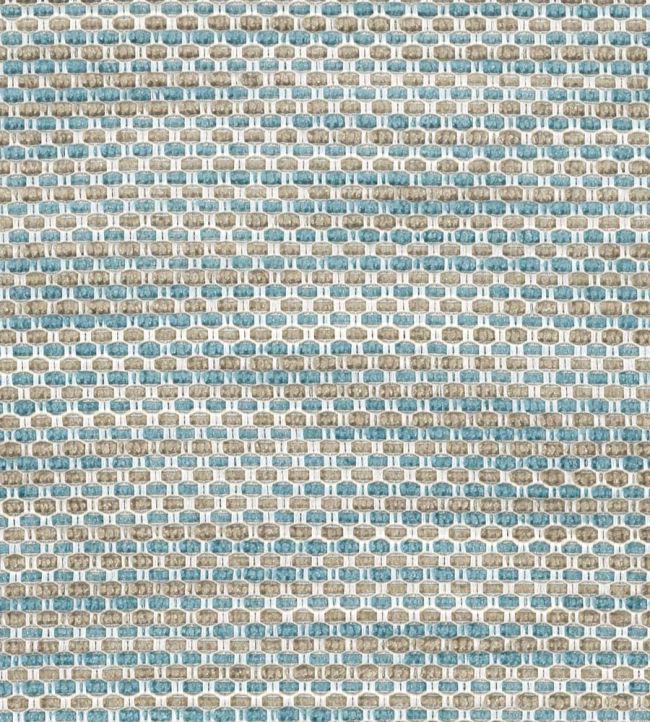 Rattan Fabric by Marvic Blue/Flax