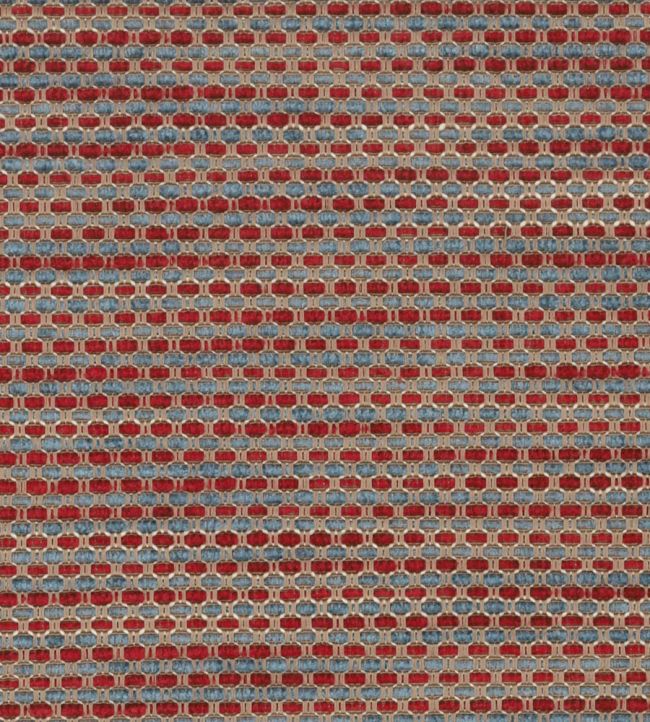 Rattan Fabric by Marvic Indigo/Terracotta