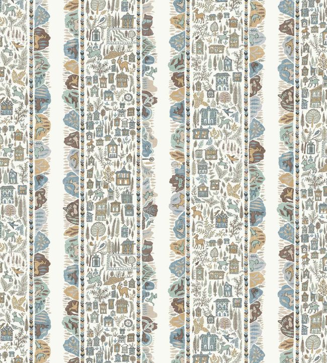 Ravi Ribbon Wallpaper by Lewis & Wood Aqua Vita