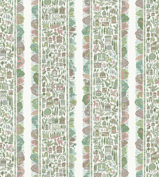 Ravi Ribbon Wallpaper by Lewis & Wood Pistachio Rose