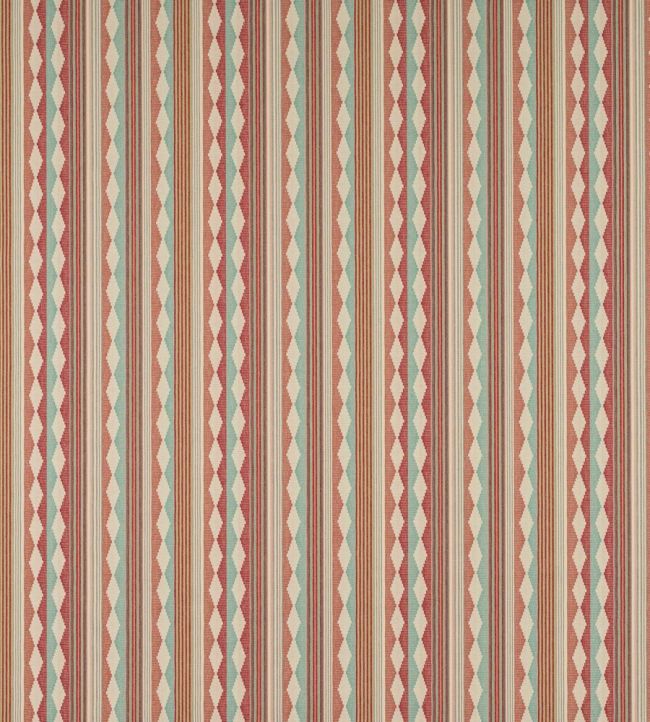 Ravi Stripe Fabric by Jane Churchill Pink/Aqua