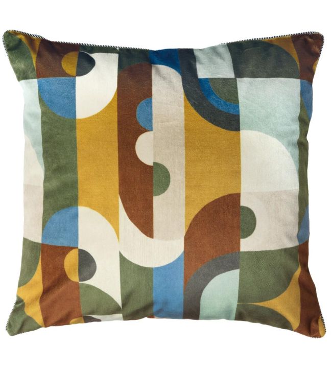 Reciproque Cushion 45 x 45cm by Maison Casamance Multico Olive