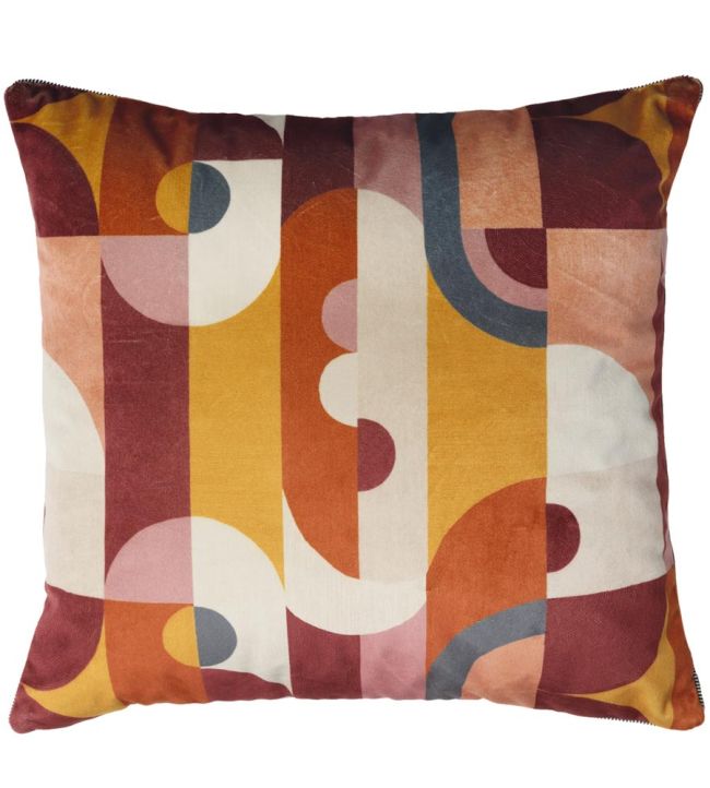 Reciproque Cushion 45 x 45cm by Maison Casamance Multico Terre De Sienne