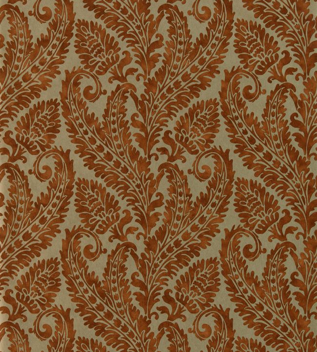 Regale Wallpaper by Clarke & Clarke Russet/Gilver