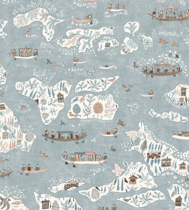 Regatta Wallpaper by Lewis & Wood Blue Almond