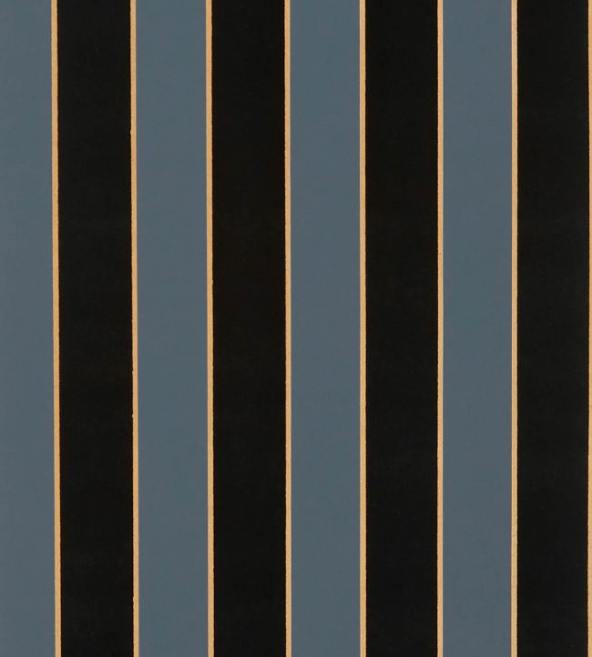 Regency Stripe Wallpaper by Osborne & Little Midnight/Bronze