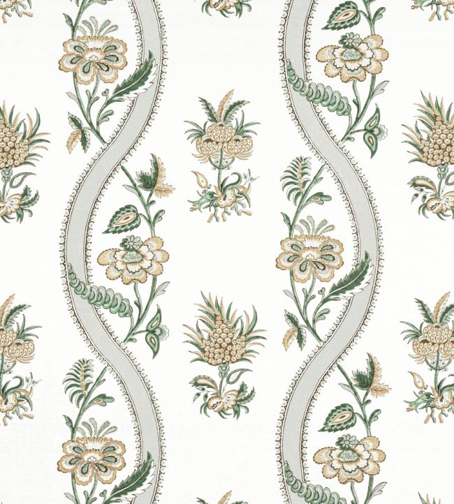 Ribbon Floral Fabric by Thibaut Green