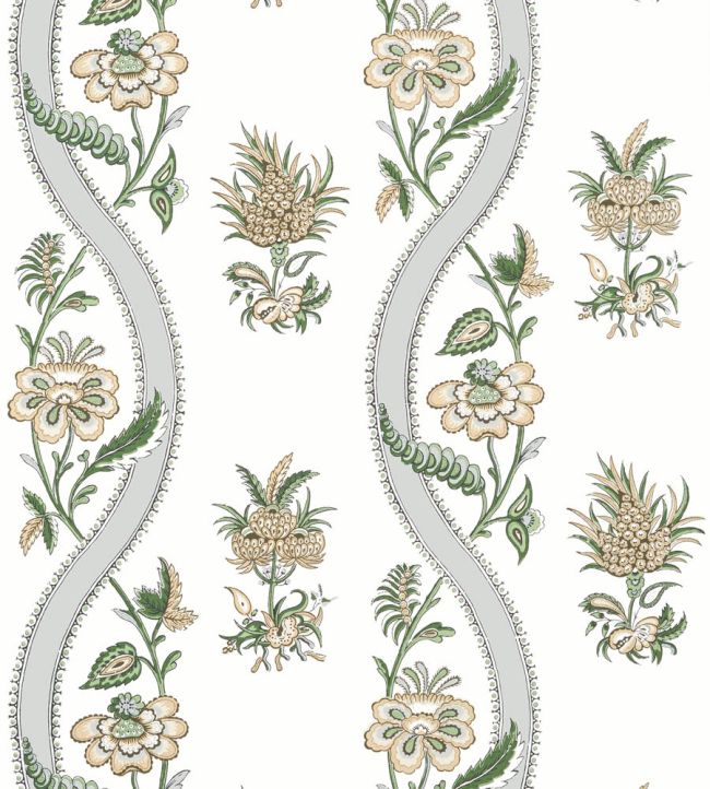Ribbon Floral Wallpaper by Thibaut Green