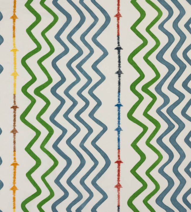 Rick Rack Fabric by Christopher Farr Cloth Green