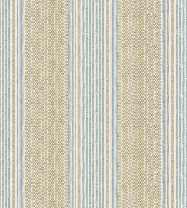 Rita Stripe Wallpaper by Josephine Munsey Lemon and Light Blue