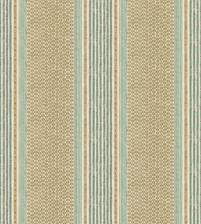 Rita Stripe Wallpaper by Josephine Munsey Quince and Petrol