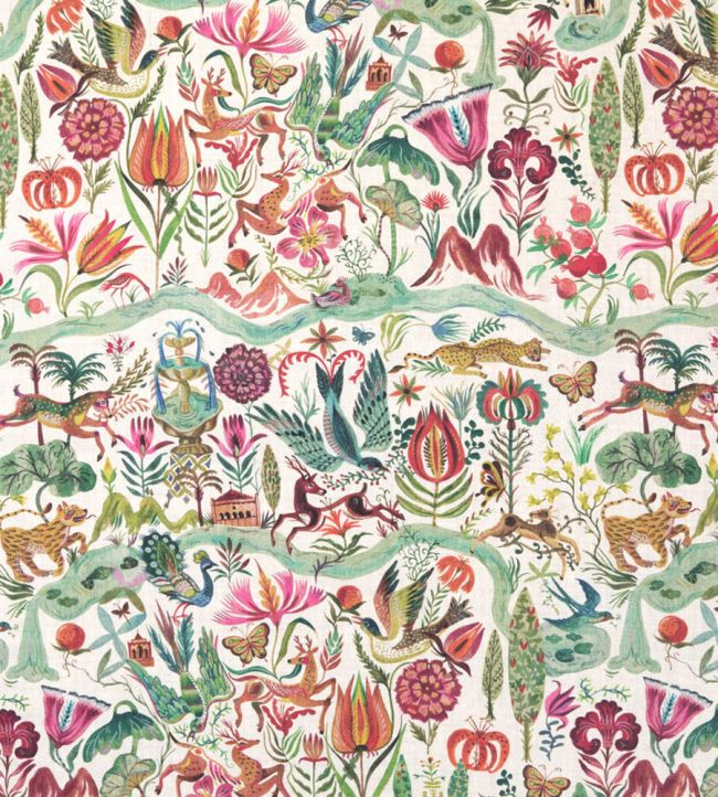 River of Joy Fabric by Christopher Farr Cloth Orange