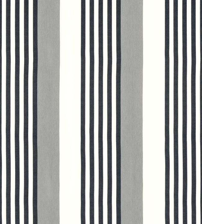 Riviera Stripe Fabric by Thibaut Sterling and Charcoal