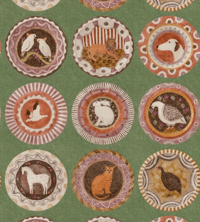 Robina's Dinner Party Wallpaper by GP & J Baker Green