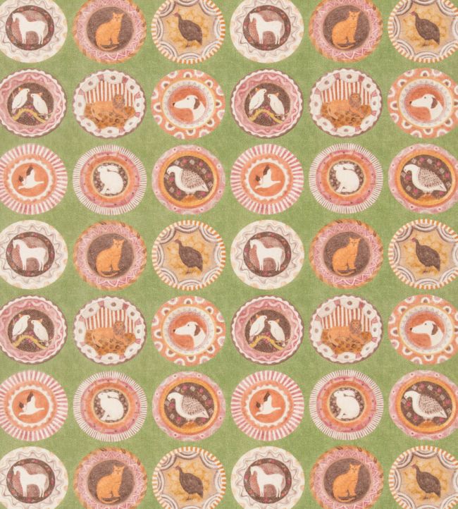 Robina's Dinner Party Fabric by GP & J Baker Green