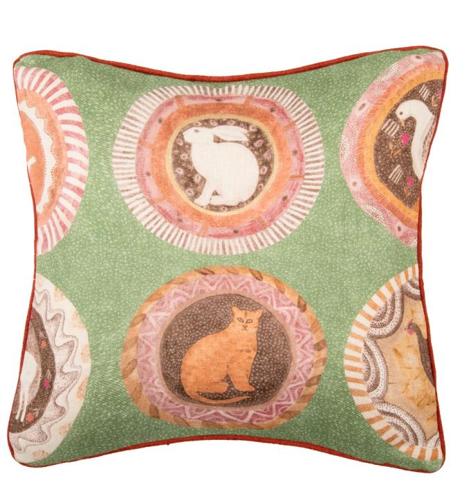 Robina's Dinner Party Cushion 45cm x 45cm by GP & J Baker Green