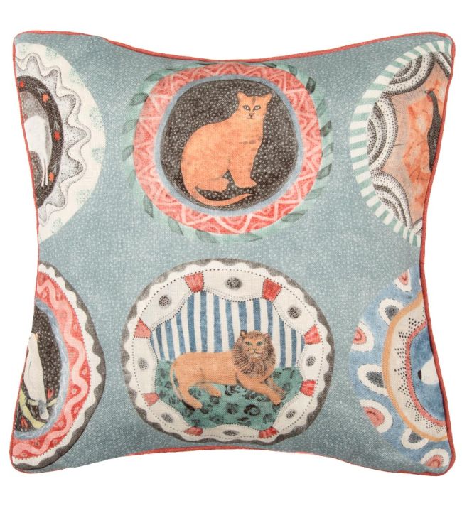 Robina's Dinner Party Cushion 45cm x 45cm by GP & J Baker Teal
