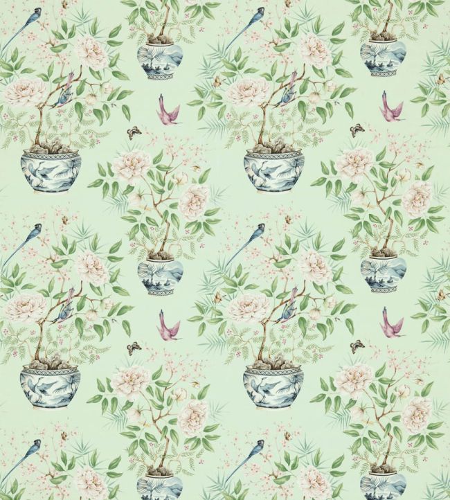 Romeys Garden Fabric by Zoffany Sea Green